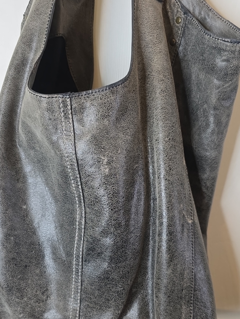 Free People Hadley Distress Slouchy Oversized Distressed Shoulder Bag Tote - Picture 10 of 13